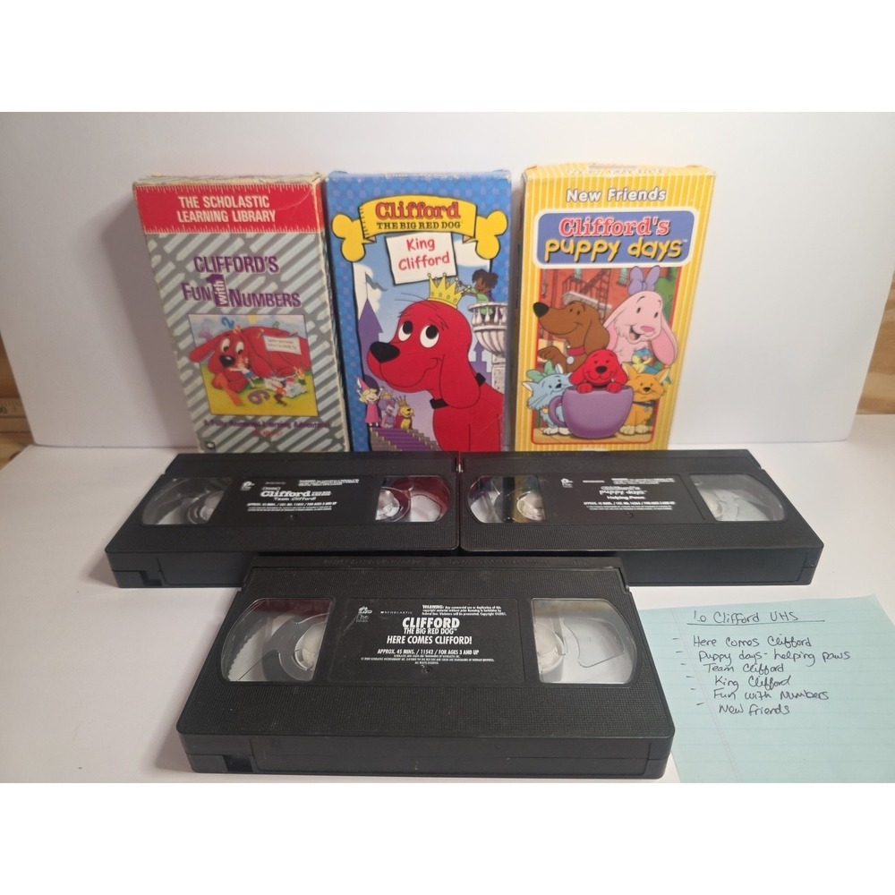 Clifford The Big Red Dog VHS Lot Of 6 Children's Animation.